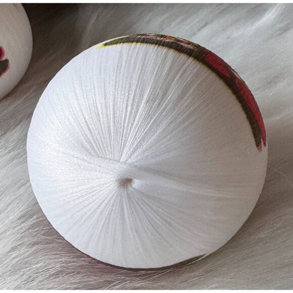 Set Of 8 Vintage White Satin Ball Ornaments - Children & Dogs - Pyramid - Picture 6 of 8